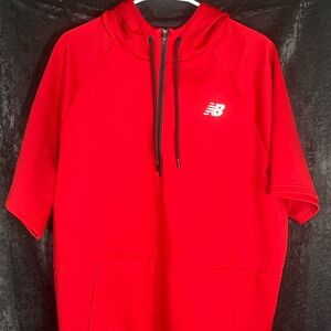 New Balance Red Short Sleeve Quarter Zip Hoodie